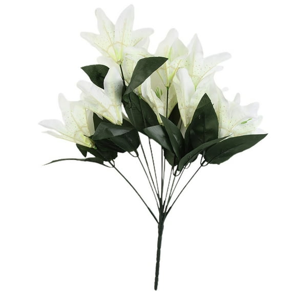 Best Artificial 45cm Stargazer Lillies 10 Head Flower Spray Bunch Lily Decor New