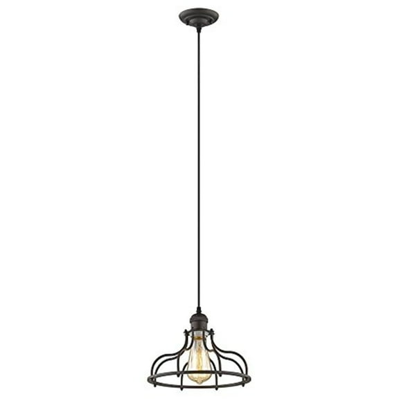 JAXON Industrial-style 1 Light Rubbed Bronze Ceiling Mini Pendant 10" Wide