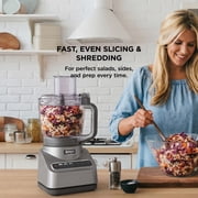 Ninja Food Processor 9-Cup, 3 Auto-iQ Presets, Chop Slice Shred, Dishwasher Safe, BN600 Silver
