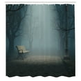 thumbnail image 3 of Ambesonne Fall Shower Curtain, Mysterious Park Horror, 69"Wx70"L, Blue Cream, 3 of 5