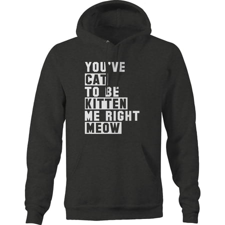 Youve Cat to Be Kitten Me Right Meow Pet Hoodie for Big Men 3XL Dark Gray