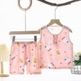 thumbnail image 2 of mgoYE 18-24 Months Girl Clothing Toddler Baby Boy Summer Clothes Cute Dinosaur Tank Tops+Shorts Outfits Lightweight Elastic Cotton Short Sets|Pink 18-24 Months, 2 of 4