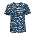 thumbnail image 5 of Nursing Scrubs Tops Animal Printed Clothes Uniforms for Women Men Adults SPA Blue XL, 5 of 8