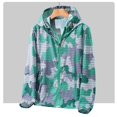 thumbnail image 2 of Akiihool Mens Jackets with Hood Men's Plaid Hoodie Flannel Shirt Jacket Long Sleeve Breathable Spring Fall Full Zip Thin Windbreaker Light Jackets (Green,XL), 2 of 3