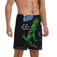 thumbnail image 2 of Fotbe Space Dino Cartoon Black Pajama Shorts for Men, Men's Pajama Bottoms, Sleepwear,Short Pajama Pants-X-Large, 2 of 9