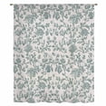 thumbnail image 2 of Farmhouse Sheer Curtains 54 Inches Long, Teal Blue Green Vintage Flower Leaf Plant Light Filering Curtains, Breathable Simi Curtain Privacy Drapes for Kitchen Bathroom Small Window Treatment, 2 of 9