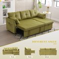 thumbnail image 5 of KYLE & KAY Convertible Sectional Sofa L-shaped Sofa, Multi-Functional Reversible Couch with Pull Out and Storage Space, Corduroy Sofa Bed Suitable for Living Rooms, Adults, Kids, Olive, 5 of 5