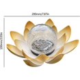 thumbnail image 3 of Lámpara solar de jardín en forma de flor de loto - Para exteriores - Bonito efecto de luz con cristal roto (1 pieza), 3 of 5