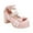 Pink, variant on XXWXYD Big Girls Gorgeous Princess Shoes Lace Up Pu Material Bow Decorated Thick Heels High Heels Party Wedding Prom Shoes(9.5-10 Years,Male)