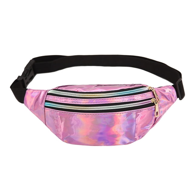 Riñonera láser multifuncional para hombre y mujer, bolso cruzado para el hombro, riñonera para deportes al aire libre