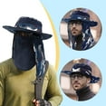 thumbnail image 5 of Fishing Hat Outdoor UV Sun Protection Wide Brim Cap with Removable Face Cover & Neck Flap for Men & Women(Camo Blue), 5 of 7