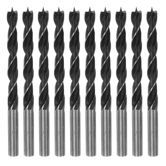 10packs Brad Point Drill Bits 7mm Dia #45 Steel Round Shank Wood Drilling Bit