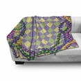 thumbnail image 3 of Mardi Gras Soft Flannel Fleece Throw Blanket, Mardi Gras Celebration Beads in Vibrant Graphic Style on Diamond Line Pattern, Cozy Plush for Indoor and Outdoor Use, 50" x 70", Multicolor, by Ambesonne, 3 of 6