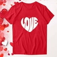 thumbnail image 7 of Ounisa Womens Lover Heart Graphic V Neck Shirt Valentines Funny Couple Matching Casual Short Sleeve Tee Tops, 7 of 7