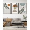 thumbnail image 2 of SHENIFY Botanical Boho Wall Art 16x24in3pcs Black Framed Modern Plant Leaf Bohemian Wall Decor Abstract Geometry Lines Prints Ready to Hang, 2 of 5