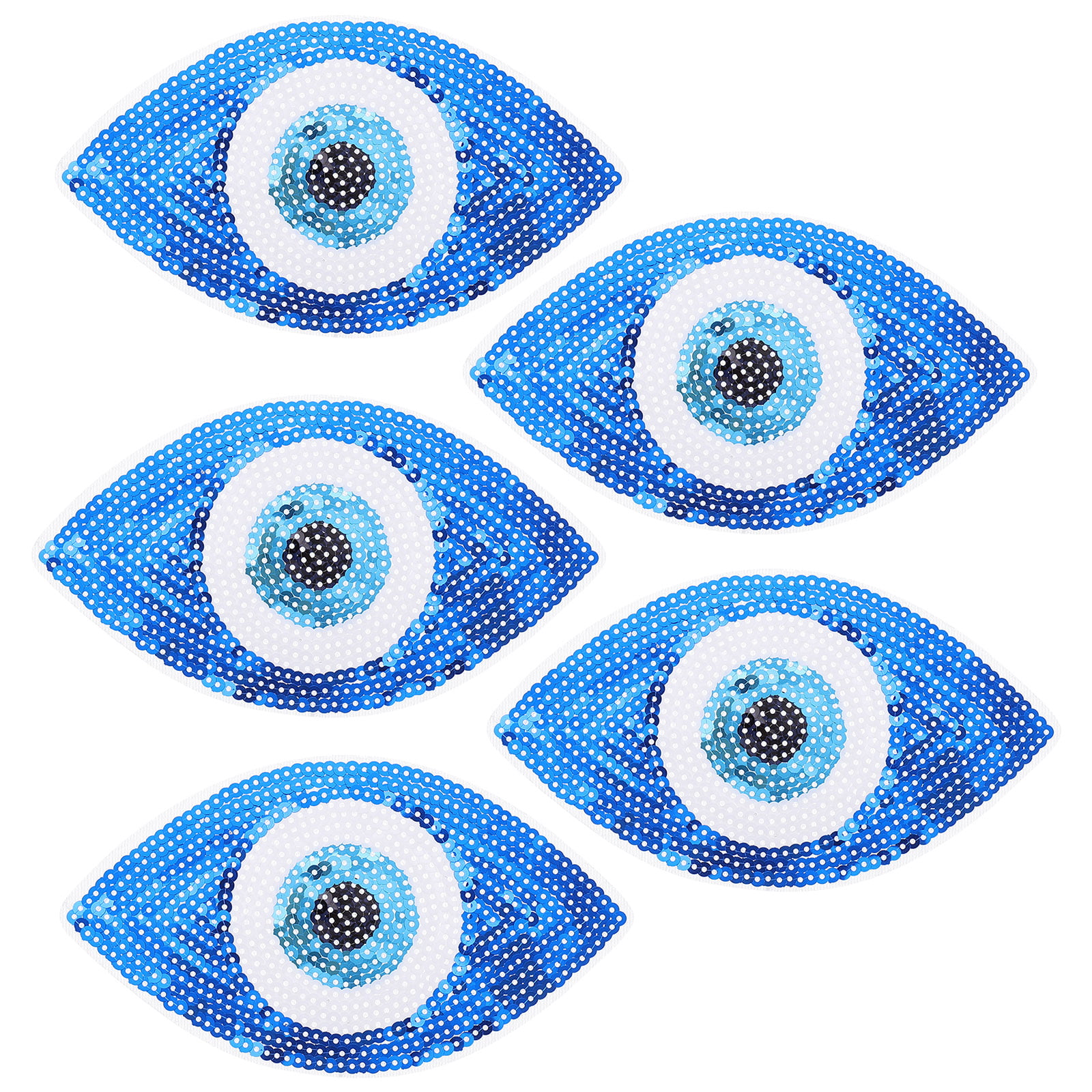 Frcolor Patches Embroidery Sequin Cloth Patch Stickers Iron Clothes Sew  Applique Decals Evil Eye Sequins Clothing Accessories 