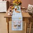 thumbnail image 3 of Table Runner - 72 Inch Long, Easter Gnomes Kitchen Dining Table Runner Dresser Scarves, Watercolor Eggs Basket Daisy Spring Blue Plaid Farmhouse Decor for Coffee Tables Wedding Party Banquet, 3 of 8