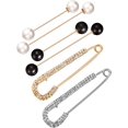 thumbnail image 2 of 6 Pcs Pinces à Chandail Rétro Perles Broche Épingles Collier Cardigan Pince à Chemise pour Dos Resserré et Taille pour Femmes Filles Accessoire de Costume, 2 of 4