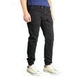 thumbnail image 2 of Men's Streetwear Elastic Waist Fit Denim Stretch Cotton Blend Jogger Pants (Khaki, 34), 2 of 3