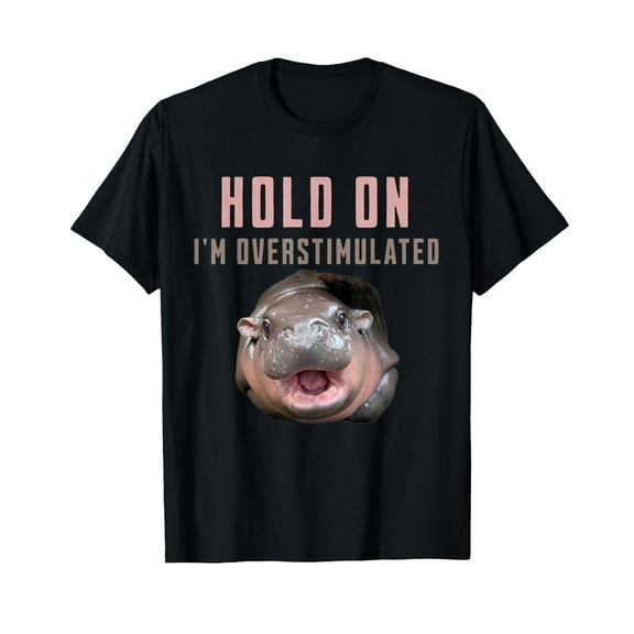 Moo Deng Vintage T-Shirt for Men Women Cotton Hippopotamus Top Tee Fashion Casual Short Sleeves
