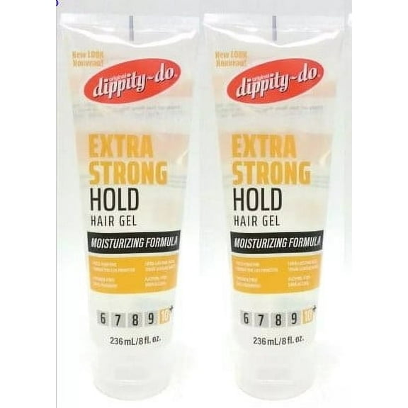 Original Dippity~Do Extra Strong Hold Hair Gel, 8 Fl Oz., 2-Pack
