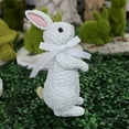 thumbnail image 5 of Resin Rabbit Garden Ornament for Outdoor Decor, Hand-Crafted Sculpture for Courtyard or Patio, Realistic Design with Durable Finish, Size 20.6x12.5x8cm, 5 of 6