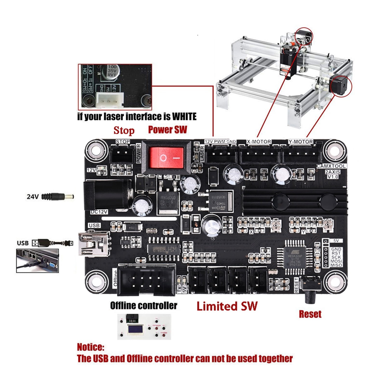 20W MINI DIY Desktop Engraving Machine Picture LOGO CNC Printer Working Area 20cm*17cm Wood Router Engraver