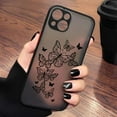 thumbnail image 1 of Fashion Rose Butterfly Logo Phone Case For Apple iPhone 14 13 12 11 XS Mini Pro Max 8 7 XR X Matte Frosted Translucent LXY, 1 of 7
