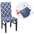 thumbnail image 3 of Dining Chair Covers, Geometric Print Dining Chair Slipcovers, Removable Washable Stretch Furniture Protector for Kitchen Room Hotel Table Banquet (2 Per Set, Lake Blue), 3 of 7