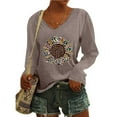 thumbnail image 2 of Pompotops T-Shirt Décontracté à Manches Longues et Col en V pour Femmes en Liquidation, 2 of 4