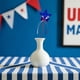 thumbnail image 1 of Decoración de pentagrama con insertos de estrella, lazo rojo, blanco y azul, para fiesta del Día de la Independencia, decoración patriótica festiva del hogar, materiales acrílicos de alta, 1 of 8