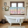 thumbnail image 4 of Colorful Easter Tier Curtains 36 Inch Length, Spring Easter Bunny Eggs Floral Wooden Cafe Short Curtains for Bathroom Over Sink, Small Kitchen Curtain Light Filtering Drapes 2 Panels 27.5"Wx36"L, 4 of 8