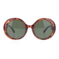 thumbnail image 2 of Womens Round Circle Mod Fashion Thick Plastic Wizard Sunglasses Tortoise Green, 2 of 4