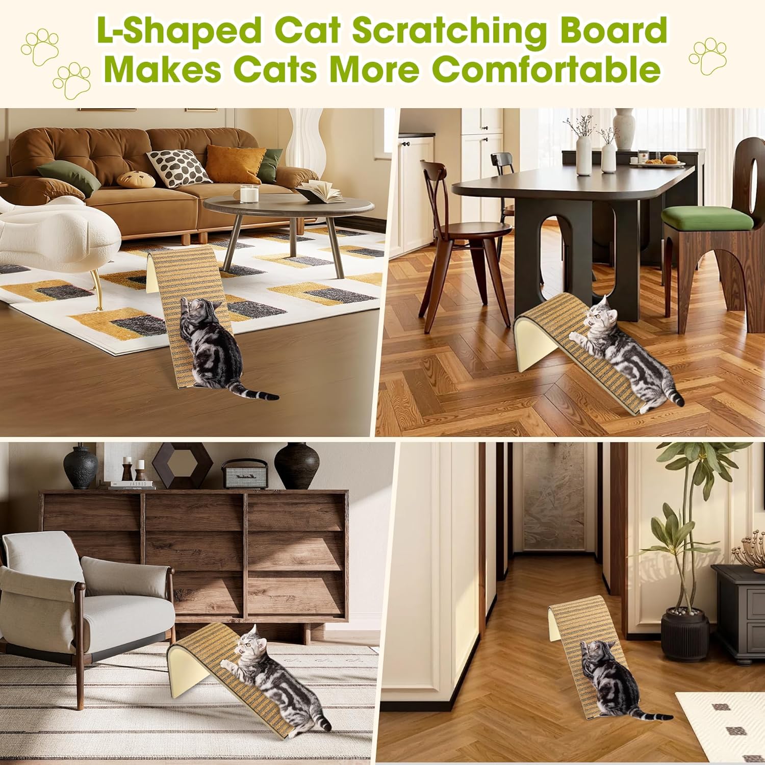 2-Pack  Scratching Post with Cork Pad - Stable Floor Mount for All Breeds
