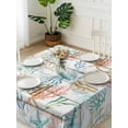 thumbnail image 3 of Teal Red Jellyfish Coastal Suqare Tablecloth - 54 x 54 Inch, Vintage Beach Coral Starfish Nautical Waterproof & StainResistant Tablecloth, Washable Oil-proof Table Cover for Dining/Party/Wedding, 3 of 9