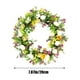 thumbnail image 2 of Corona de primavera de 19 cm. Corona de Pascua con flores, huevos, hojas verdes y cordel. Ideal para decorar la pared de la puerta principal, interior y exterior., 2 of 6