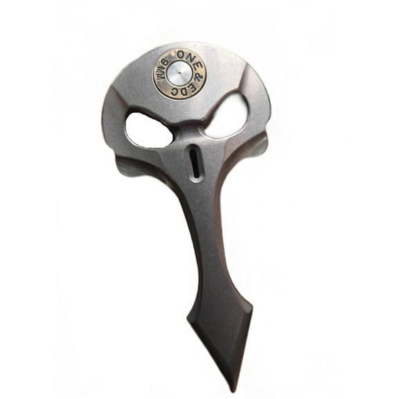 Skull Money Clip: Titanium Credit Card Holder with Slim Design. Stylish and Minimalist Front Pocket Wallet for Men in Gray