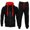 Black, variant on Men's Hooded Athletic Tracksuit Full Zip Casual Jogging Gym Sweat Suits Red