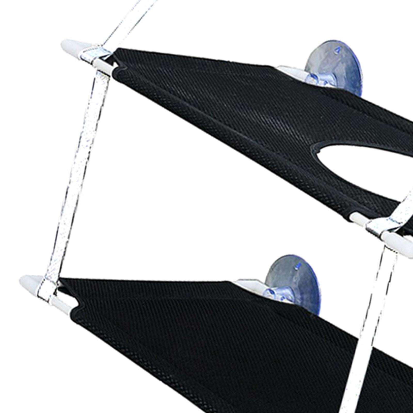 Bvdfgk Pet Cat Window Mounted Hammock Suction Cup Soft Perch Hanging Bed Shelf Bearing Black Double Layer