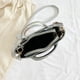 thumbnail image 3 of Bolso de hombro para mujer Bolso de hombro de PU con patrón de cocodrilo a la moda (Plata), 3 of 9