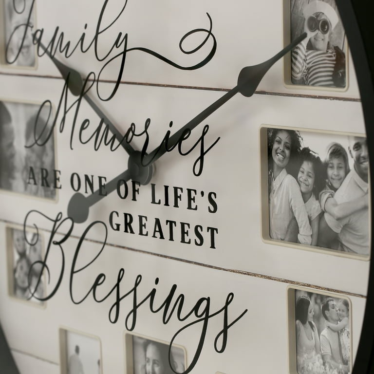 Free Shipping! Mainstays Sentiment Photo Frame Wall Clock, 20