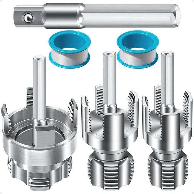 Kit de herramientas para roscar tuberías compatible con plástico PVC (1/2", 3/4", 1") y taladro.