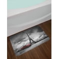 thumbnail image 2 of Eiffel Tower Bath Mat, Artistic Image of Eiffel Tower Paris France Vintage Car Street Dark Clouds, Non-Slip Plush Mat Bathroom Kitchen Laundry Room Decor, 29.5 X 17.5 Inches, Grey Black Red, Ambesonne, 2 of 2