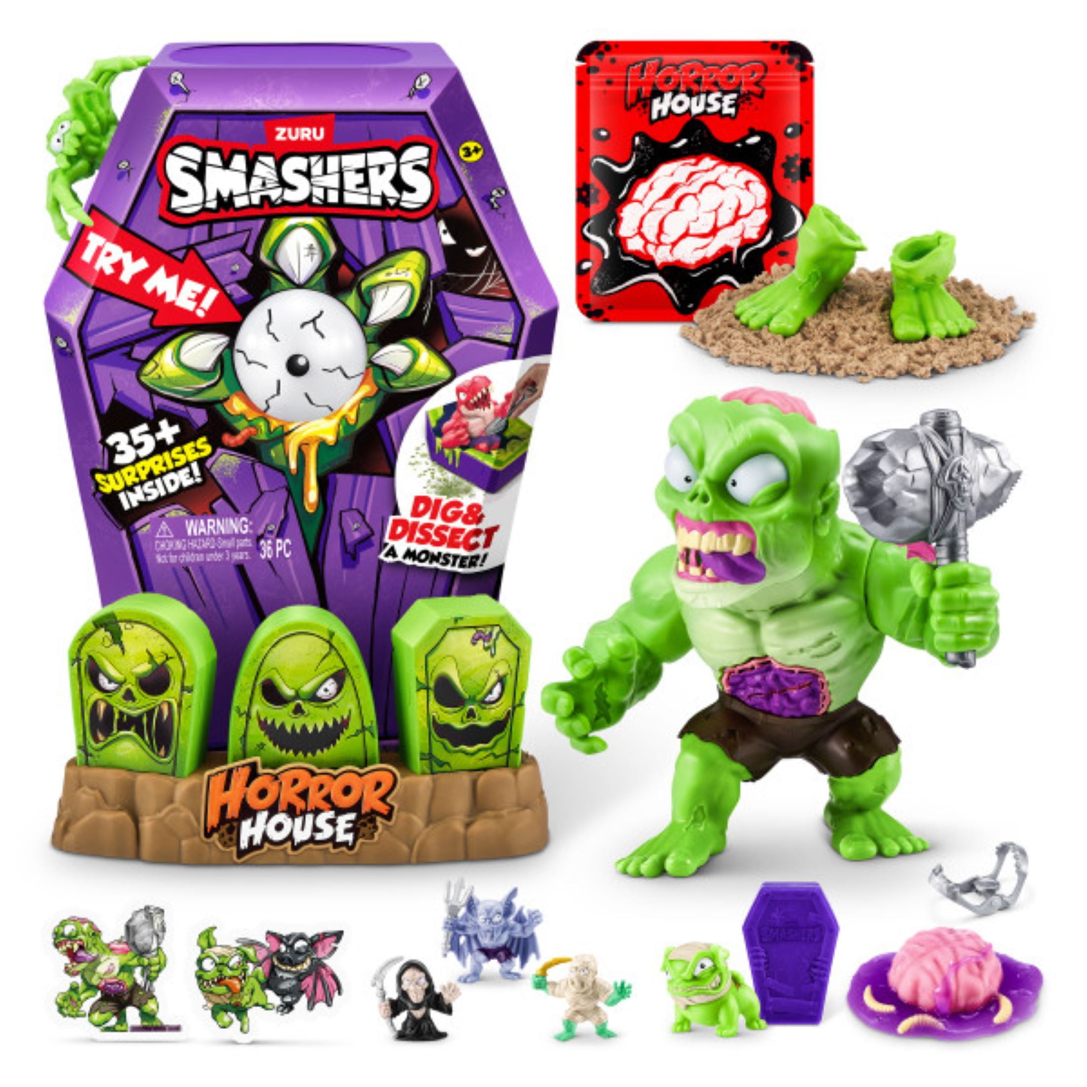 Smashers Mega Horror House, Surprise Unboxing, Interactive Novelty Collectable Toy for Kids by ZURU (图4) Smashers Mega Horror House, Surprise Unboxing, Interactive Novelty Collectable Toy for Kids by ZURU (图4)