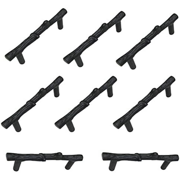 3 Inch Cabinet Pulls, Black Tree Branch Cabinet Handles, Modern Rustic Twig Cabin Drawer Pulls Decorative Replacement Handles 3" 8 Pack