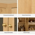 thumbnail image 5 of EYYTHUNG Arched Storage Cabinet, Modern Sideboard Buffet, Accent Display with Acrylic Door, Natural Oak, 5 of 8