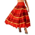 thumbnail image 3 of Kaerm Womens Folkloric Mexican Full Circle Skirts Belly Dance Spanish Bull Long Skirts Type B 180 Degree One Size, 3 of 7