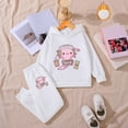 thumbnail image 2 of Kogui Winter Outfits for Girls Cute Clothes for Girls Trendy Girls Hoodie Set with Adorable Print for Stylish Kids' Fashion Comfortable Outfit for and Casual Wear Size 5T 6T (White,5-6 Years), 2 of 5
