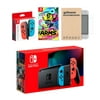 Nintendo Switch Red/Blue Joy-Con Console Bundle with an Extra Pair of Neon Red/Blue Joy-Con, Arms, and Mytrix Tempered Glass Screen Protector