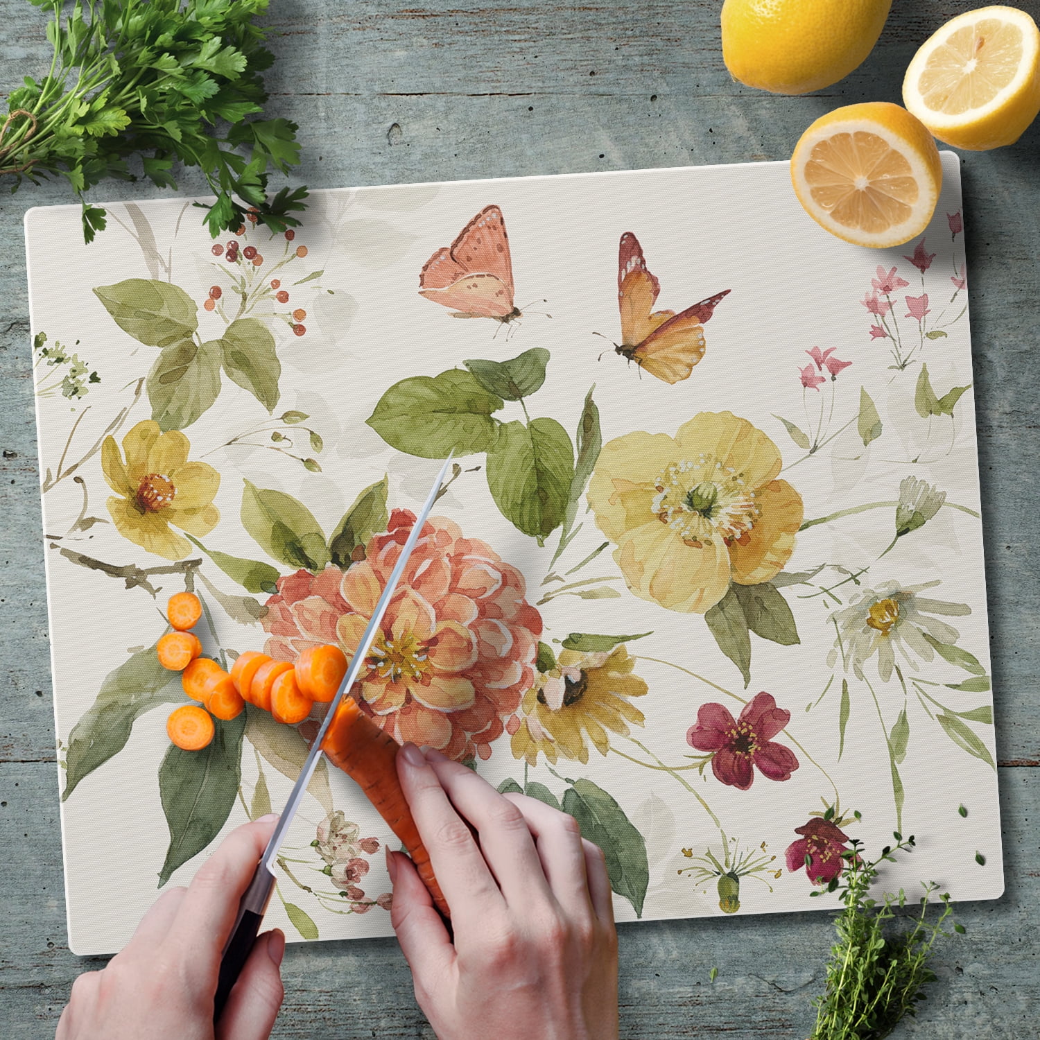 CounterArt Blessed by Nature 3mm Tempered Glass Cutting Board 15" by 12"